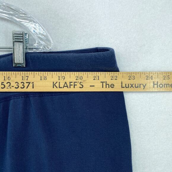 EILEEN FISHER Pants 3X Stretch Organic Cotton Jersey Wide Crop Pull On Blue USA - Picture 7 of 12